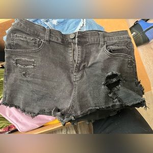 High waisted jean shorts